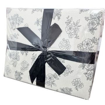 Lenjerie cu elastic 180x200 Creponata Flowers V15 6 Piese (Finet)