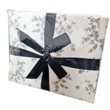 Lenjerie cu elastic 180x200 Creponata Flowers V16 6 Piese (Finet)