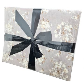 Lenjerie cu elastic 180x200 Creponata Flowers V17 6 Piese (Finet)