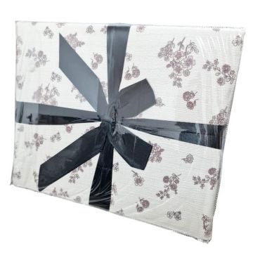 Lenjerie cu elastic 180x200 Creponata Flowers V18 6 Piese (Finet)