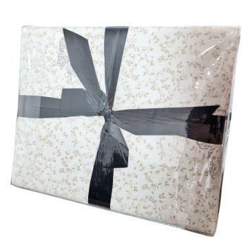 Lenjerie cu elastic 180x200 Creponata Flowers V19 6 Piese (Finet)