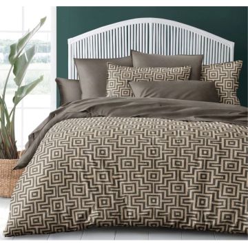 Lenjerie cu Elastic 180x200 Geometric Chic (Bumbac Satinat)