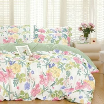 Lenjerie cu elastic 180x200 Nicole Green 6 Piese (Finet)