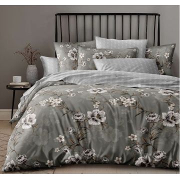 Lenjerie cu Elastic 180x200 Nostalgic Bloom (Bumbac Satinat)