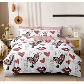 Lenjerie cu Elastic 180x200 Passion Bloom (Bumbac Satinat)