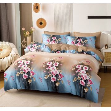 Lenjerie cu Elastic 180x200 Sakura (Bumbac Satinat)