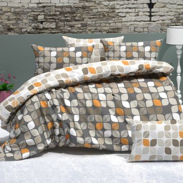 Lenjerie de pat 4 piese Somnart din bumbac cu cearceaf pat clasic, cearceaf pilota 200 x 230 cm si 2 fete perna 50 x 70 cm