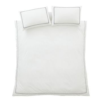 Lenjerie de pat albÄdin bumbac percal pentru pat dublu cu 3 piese 200x200 cm Contrast Trim âu0080Bianca