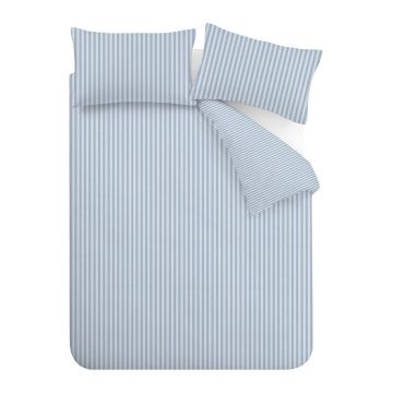 Lenjerie de pat albastrÄpentru pat de o persoanÄ135x200 cm Epping Textured Stripe âu0080Catherine Lansfield