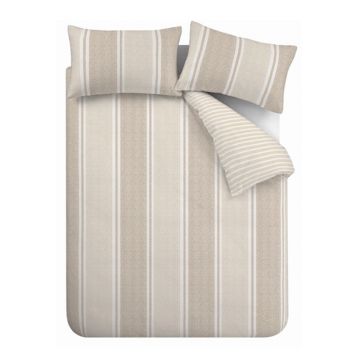 Lenjerie de pat bej pentru pat de o persoanÄ135x200 cm Banded Stripe âu0080Catherine Lansfield