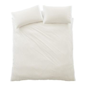 Lenjerie de pat crem din bumbac percal pentru pat dublu cu 3 piese 200x200 cm Seersucker Woven Stripe âu0080Bianca