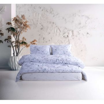 Lenjerie de pat dubla, L'essentiel Maison, Lima, Bumbac Ranforce, Albastru