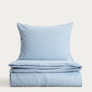 Lenjerie de pat dubla Retie, Homla, 160x200 cm, 3 piese, bumbac, albastru