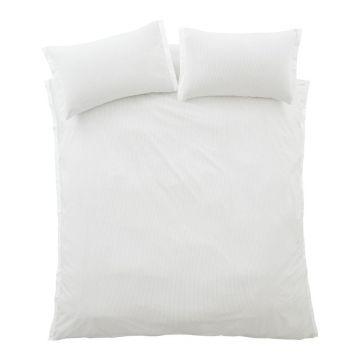 Lenjerie de pat gri deschis din bumbac percal pentru pat dublu cu 3 piese 200x200 cm Seersucker Woven Stripe âu0080Bianca