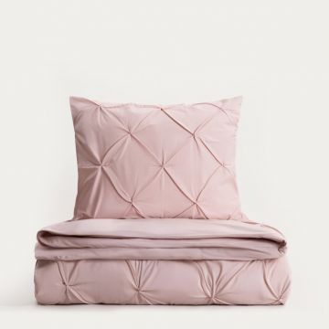 Lenjerie de pat King Size, Aurea, Homla, 200x220 cm, 3 piese, bumbac, roz