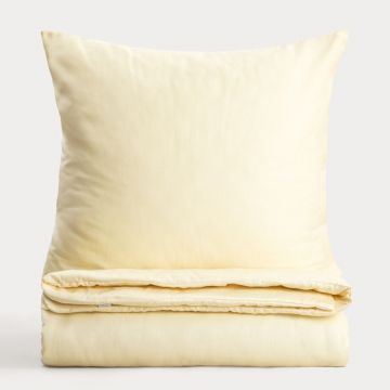 Lenjerie de pat King Size, Avelia, Homla, 200x220 cm, 3 piese, bumbac/poliester, galben