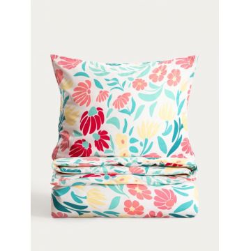 Lenjerie de pat King Size, Caleya, Homla, 200x220 cm, 3 piese, microfibra din poliester, multicolor