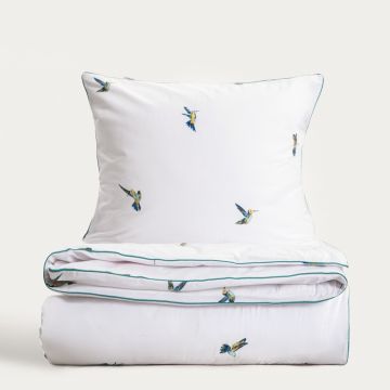 Lenjerie de pat King Size, Elise, Homla, 200x220 cm, 3 piese, bumbac, alb