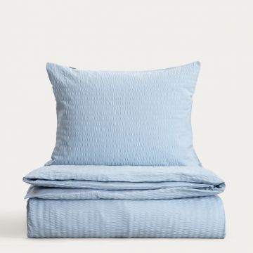 Lenjerie de pat King Size, Retie, Homla, 200x220 cm, 3 piese, bumbac, albastru