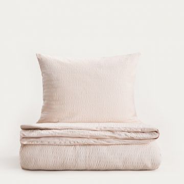 Lenjerie de pat King Size, Retie, Homla, 200x220 cm, 3 piese, bumbac, bej