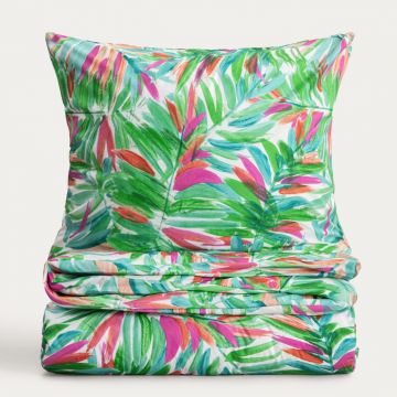 Lenjerie de pat King Size, Verdera, Homla, 200x220 cm, 3 piese, microfibra din poliester, multicolor