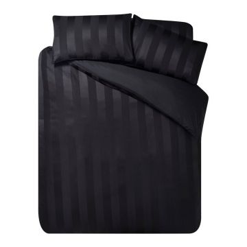 Lenjerie de pat neagrÄdin satin pentru pat dublu cu 3 piese 200x200 cm So Soft Satin Stripe âu0080Catherine Lansfield