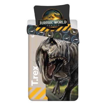Lenjerie de pat pentru copii din bumbac pentru pat de o persoanÄ140x200 cm Jurassic World 