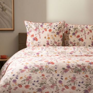 Lenjerie de pat pentru o persoana Meadow Flowers, Homla, 140x200 cm, 2 piese, bumbac, multicolor