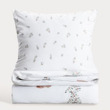 Lenjerie de pat pentru o persoana Sheper, Homla, 140x200 cm, 2 piese, microfibra din poliester, alb