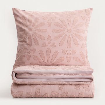 Lenjerie de pat pentru o persoana Silva, Homla, 140x200 cm, 2 piese, microfibra din poliester, roz
