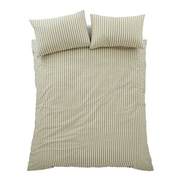 Lenjerie de pat verde pentru pat de o persoanÄ135x200 cm Cotton Rich Woven Stripe âu0080Pineapple Elephant