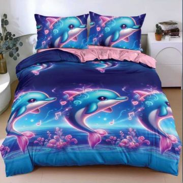 Lenjerie Delfin Neon (Bumbac Satinat)