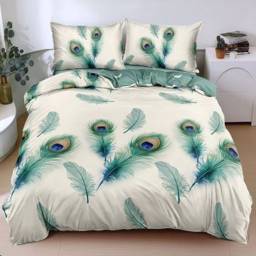 Lenjerie Emerald Feather (Bumbac Satinat)