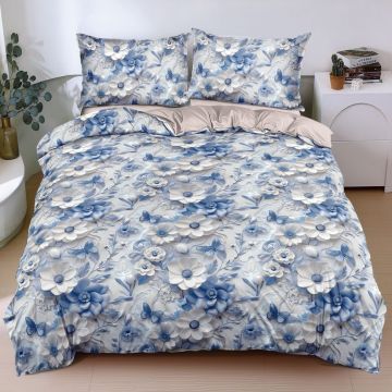 Lenjerie Sky Flowers (Bumbac Satinat)