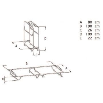 Pat pliant Lyra, albastru, 190x80x28 cm