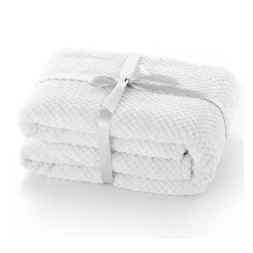 Pătură din microfibră DecoKing Henry, 150 x 200 cm, alb