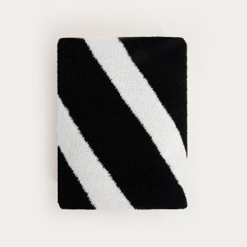 Patura Kobe, Homla, 130x170 cm, poliester, alb/negru