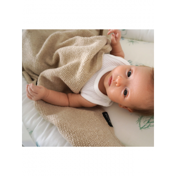 Paturica subtire din lana merinos 90x100 cm beige