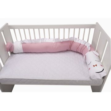 Protectie laterala pentru patut Somnart Dragon roz 25 x 180 cm