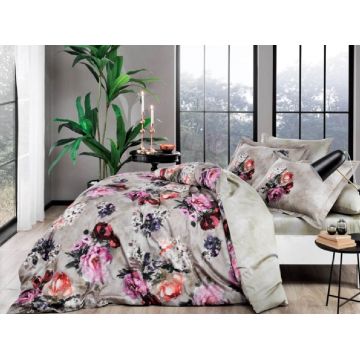 RESIGILAT: Lenjerie Digital Selva Bej SINGLE , cu 1 cearsafuri de Pilota (Satin Deluxe)