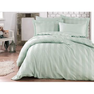 RESIGILAT: Lenjerie Wafel Verde 6 piese (Satin Deluxe)