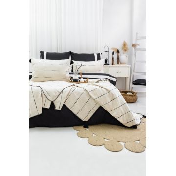 Set Cuvertura Pat Dublu Model Eva Black