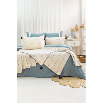 Set Cuvertura Pat Dublu Model Eva Blue