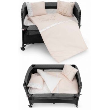 Set de dormit pentru bebelusi cu protectie laterala, Wallxpert, Park, Roz