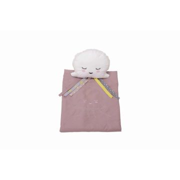 Set Somnart cu paturica brodata si perna meduza roz