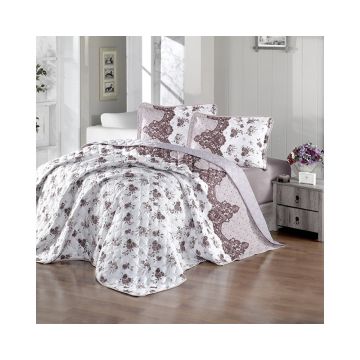 Cuvertura De Pat Clasy-Matlasata Andora V3, 240x260 cm, 2 fete perna, bumbac, multicolor, reversibil