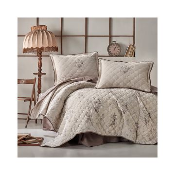 Cuvertura De Pat Clasy-Matlasata Este V1, 240x260 cm, 2 fete perna, bumbac, multicolor, reversibil