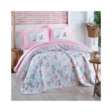 Cuvertura De Pat Clasy-Matlasata May, 240x260 cm, 2 fete perna, bumbac, multicolor, reversibil