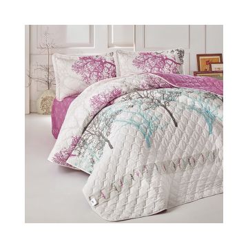 Cuvertura De Pat Clasy-Matlasata Midas V1, 240x260 cm, 2 fete perna, bumbac, multicolor, reversibil