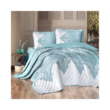 Cuvertura De Pat Clasy-Matlasata Mikanos V1, 240x260 cm, 2 fete perna, bumbac, multicolor, reversibil